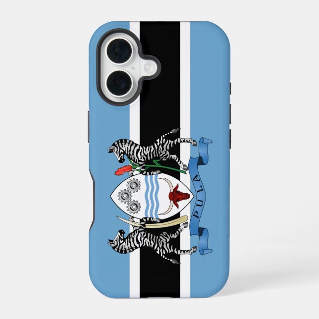 Botswana Coat of Arms/ Flag Case-Mate iPhone Case (Back)