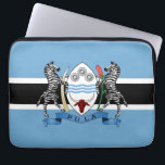 Botswana Coat of Arms/ Flag Laptop Sleeve<br><div class="desc">Coat of arms superimposed on flag of Botswana.</div>