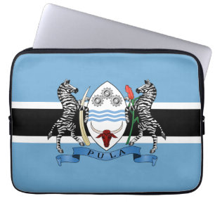 Botswana Coat of Arms/ Flag Laptop Sleeve