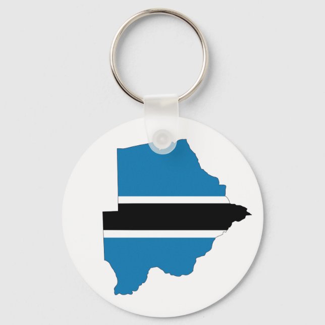 botswana country flag map shape silhouette symbol key ring (Front)
