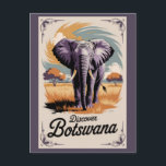 Botswana Elephant Illustration Travel Art Vintage Postcard<br><div class="desc">Botswana vector artwork design. Botswana,  one of Africa’s premier safari destinations,  is famous for its thriving wildlife,  untouched landscapes,  and luxury safari experiences.</div>