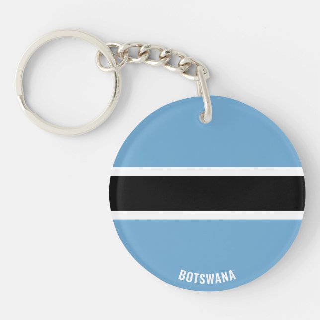 Botswana Flag Charming Patriotic Key Ring (Front)