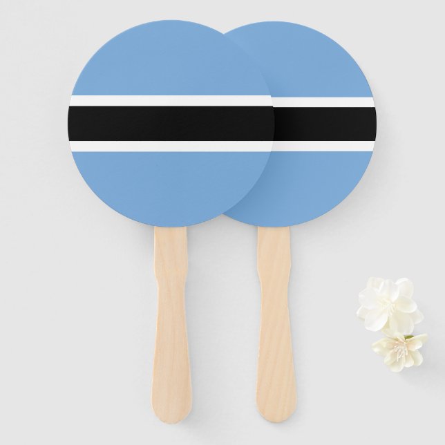 Botswana flag hand fan (Front and Back)