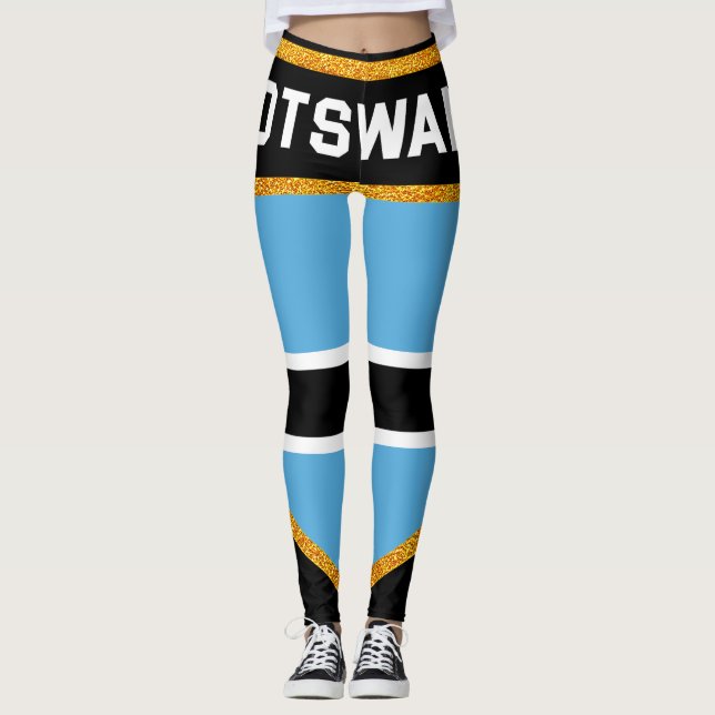 Botswana Flag Leggings (Front)