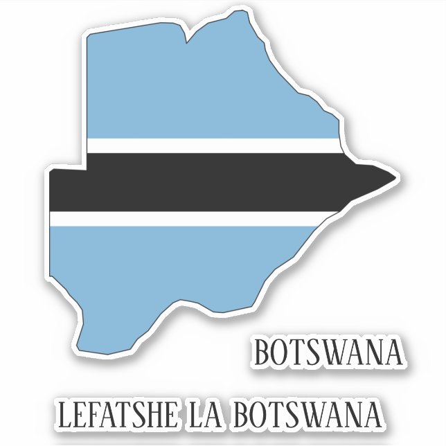 Botswana Flag Map Patriotic (Front)