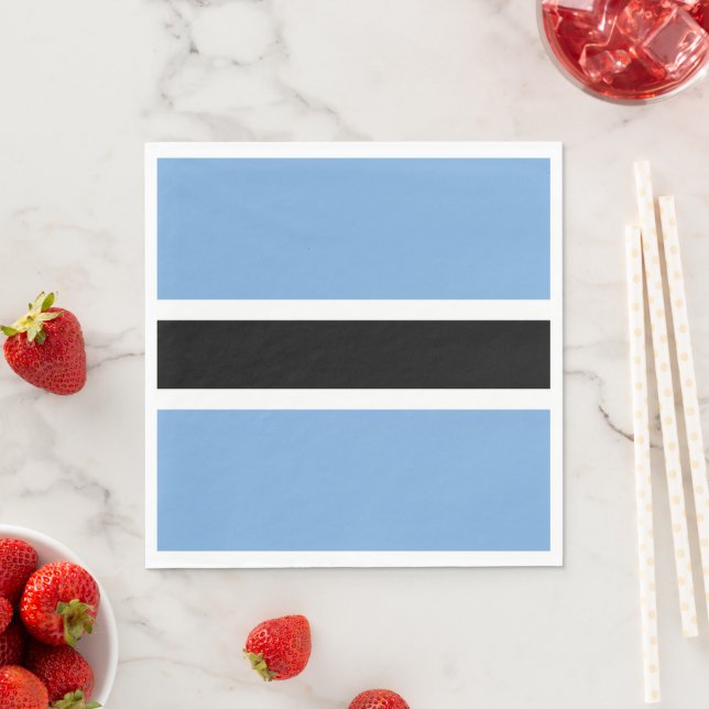 Botswana flag napkin (Insitu)