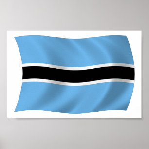 Botswana Flag Poster Print