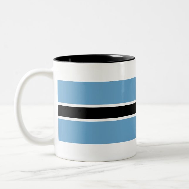 Botswana Flag Two-Tone Coffee Mug (Left)