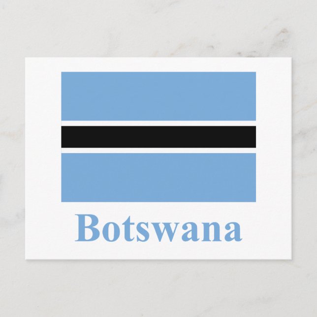 Botswana Flag with Name Postcard (Front)