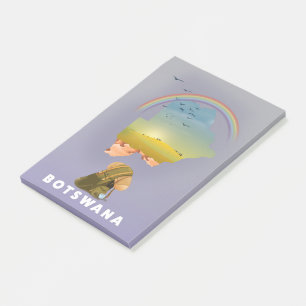 Botswana map post-it notes