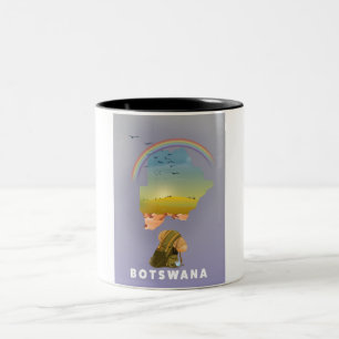 Botswana map Two-Tone coffee mug