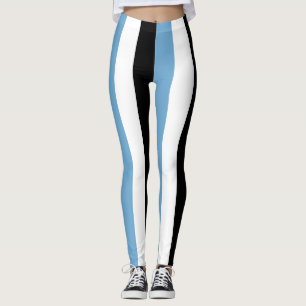 Botswana National Flag Colours Vertical Striped Leggings