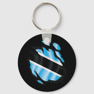 Botswana Ripped Flag Key Ring