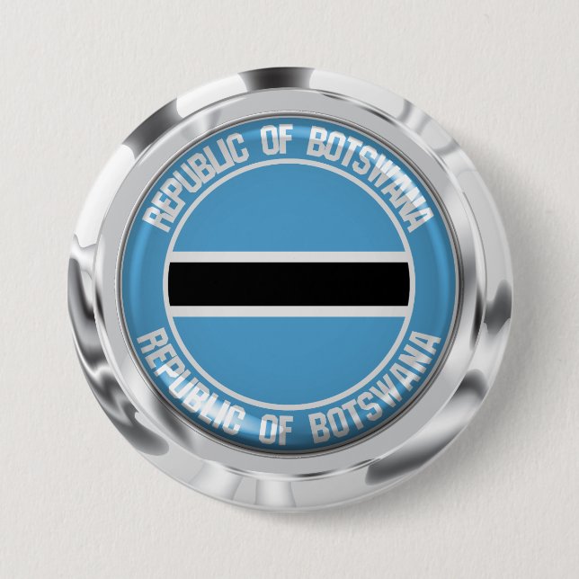 Botswana Round Emblem 7.5 Cm Round Badge (Front)