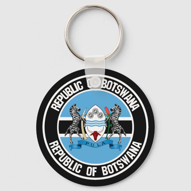 Botswana Round Emblem Key Ring (Front)