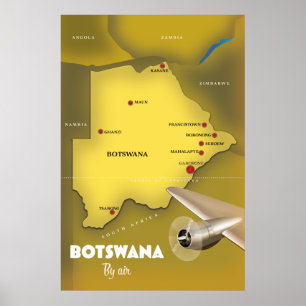 Botswana vintage style travel poster. poster