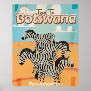 Botswana Vintage Travel Poster. Poster