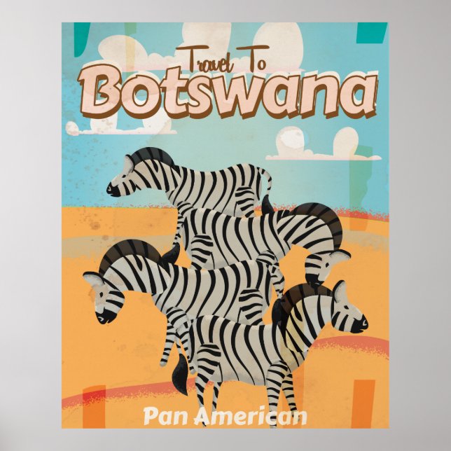 Botswana Vintage Travel Poster. Poster (Front)