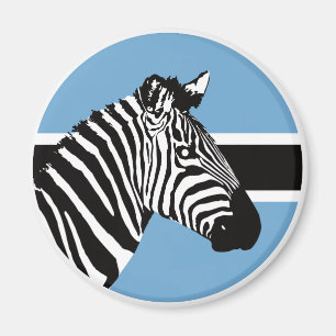 Botswana Zebra Batswana National Animal Flag Magnet