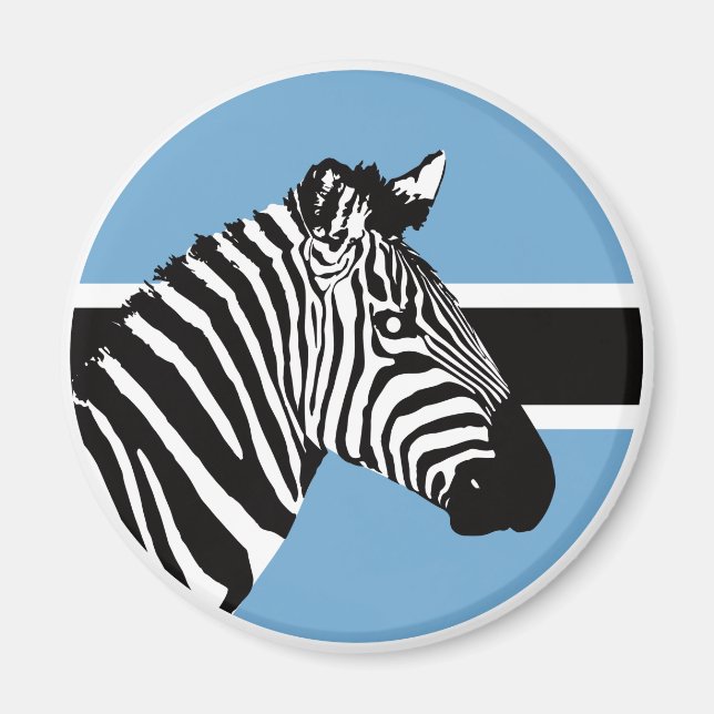 Botswana Zebra Batswana National Animal Flag Magnet (Front)