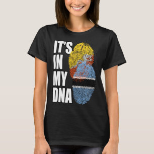 Botswanan And Bhutanese Mix DNA Flag Heritage T-Shirt