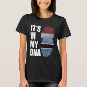 Botswanan And Latvian Mix DNA Heritage Flag T-Shirt