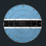 Botswanan Flag (Botswana) Dartboard<br><div class="desc">This design features the national flag of Botswana (officially known as the Republic of Botswana), which is a landlocked country in Southern Africa. Botswana is bordered by South Africa to the south and southeast; Namibia to the west and north; and Zimbabwe to the northeast. Botswana's border with Zambia to the...</div>
