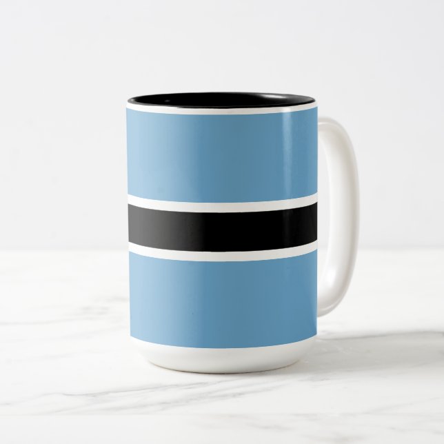 Botswanan Flag (Botswana) Two-Tone Coffee Mug (Front Right)