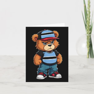 Botswanan Flag Teddy Bear Botswana Hip Hop Card
