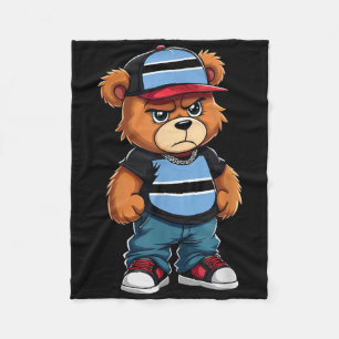 Botswanan Flag Teddy Bear Botswana Hip Hop Fleece Blanket