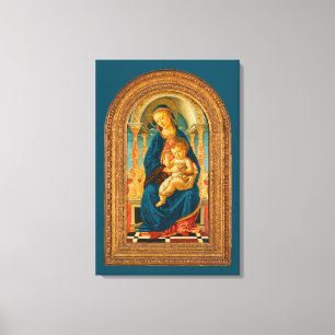 Botticelli (1445-1510) Madonna & Child Enthroned Canvas Print