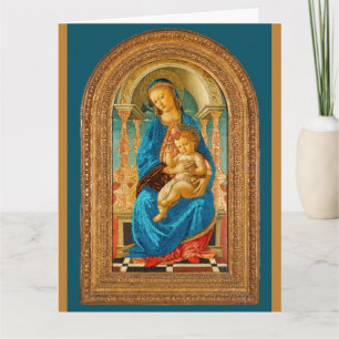 Botticelli (1445-1510) Madonna & Child Enthroned  Card
