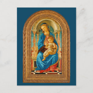Botticelli (1445-1510) Madonna & Child Enthroned Holiday Postcard