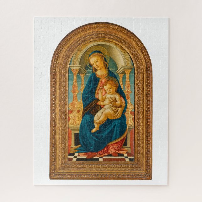 Botticelli (1445-1510) Madonna & Child Enthroned  Jigsaw Puzzle (Vertical)