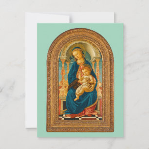 Botticelli (1445-1510) Madonna & Child Enthroned Postcard