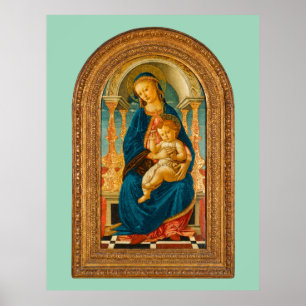 Botticelli (1445-1510) Madonna & Child Enthroned  Poster