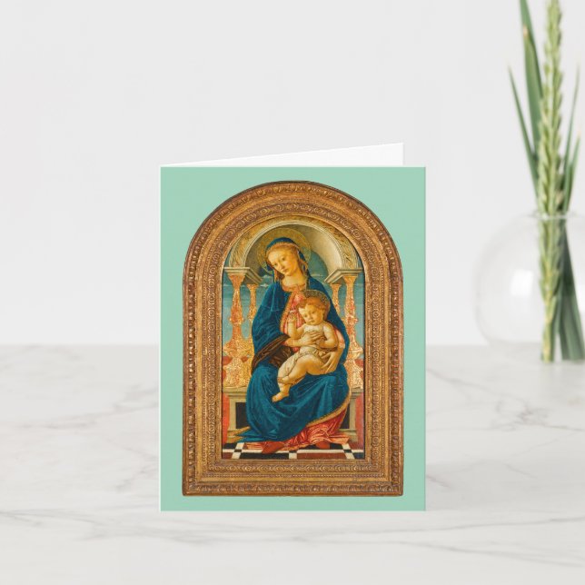 Botticelli (1445-1510) Madonna & Child Enthroned  Thank You Card (Front)