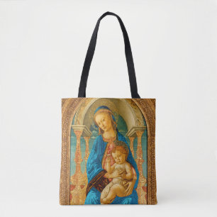 Botticelli (1445-1510) Madonna & Child Enthroned Tote Bag