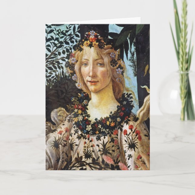  Botticelli Flora Goddess of Spring Floral Art Holiday Card (Front)