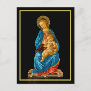 Botticelli Madonna and Child Enthroned Holiday Postcard