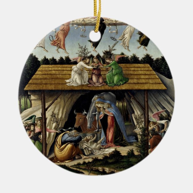 Botticelli Mystical Nativity Ceramic Ornament (Front)