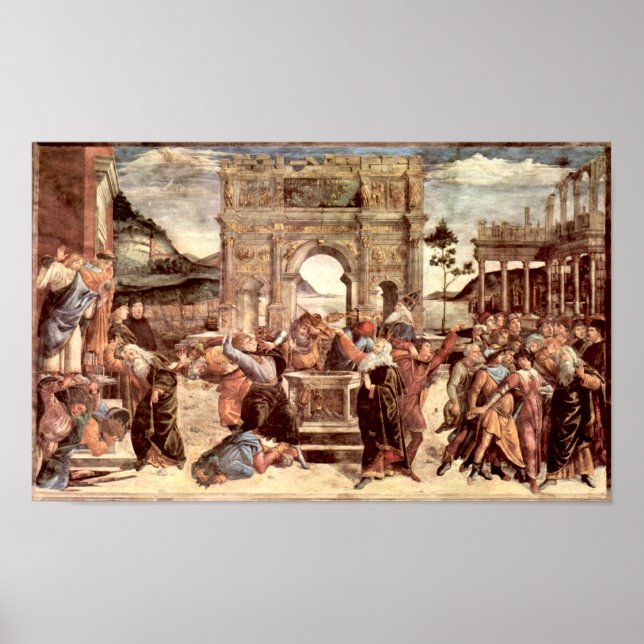 Botticelli-Sistine Chapel punishing the Levites Poster (Front)