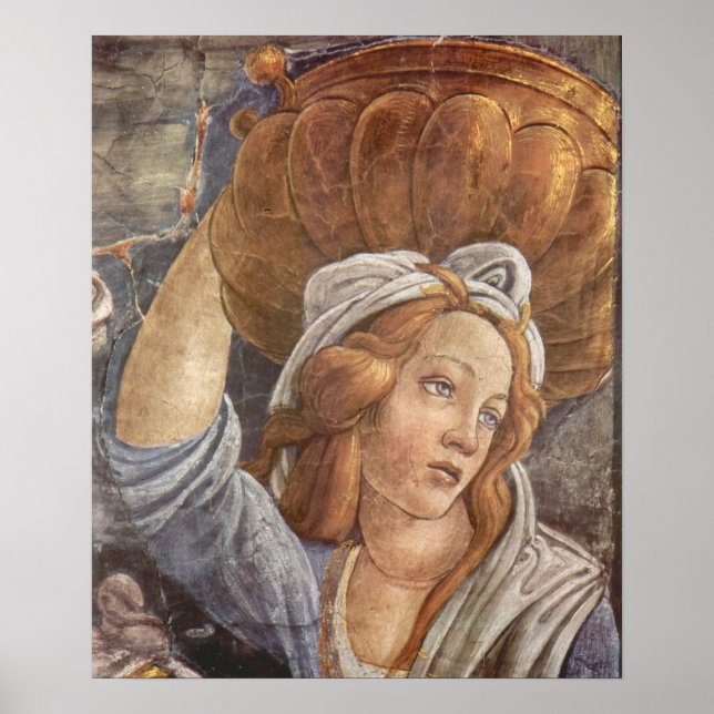 Botticelli-Sistine Chapel -The youth of Moses 3 Poster (Front)