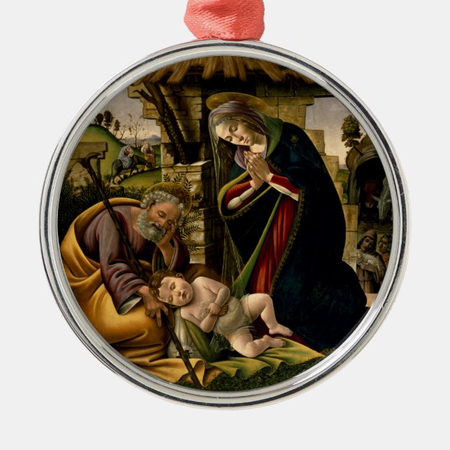 Botticelli ~ The Adoration of the Christ Child ~ Metal Ornament (Front)