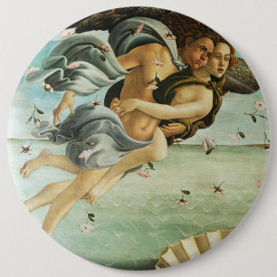 Botticelli "The Birth of Venus - Zephyr & Chloris" 6 Cm Round Badge