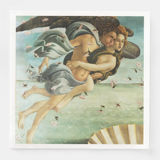 Botticelli "The Birth of Venus - Zephyr & Chloris" Napkin (Front)
