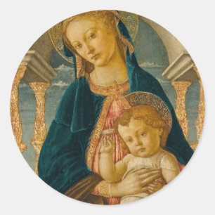 Botticelli Wantage Madonna and Child c 1470 Classic Round Sticker