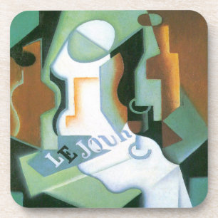 Bottle and Fruit Dish by Juan Gris, Vintage Cubism Coaster