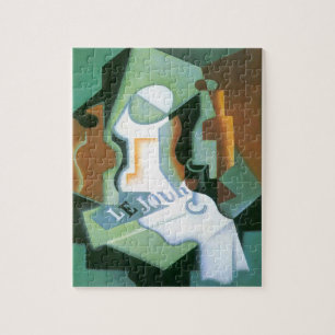Bottle and Fruit Dish by Juan Gris, Vintage Cubism Jigsaw Puzzle