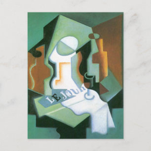 Bottle and Fruit Dish by Juan Gris, Vintage Cubism Postcard